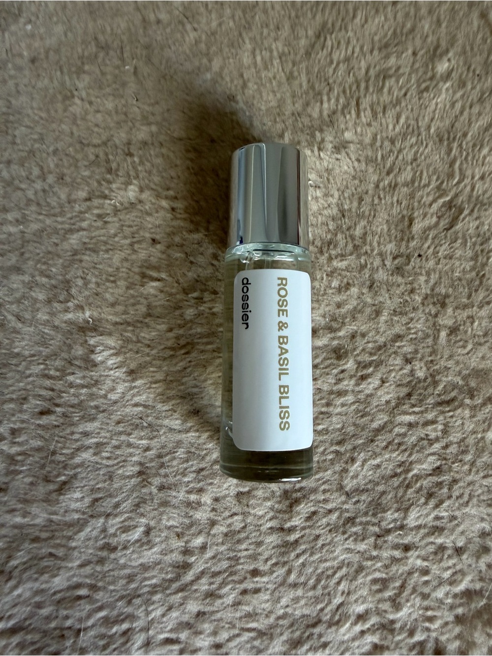 Dossier Rose & Basil Bliss Roller - Clear Glass with Silver Cap